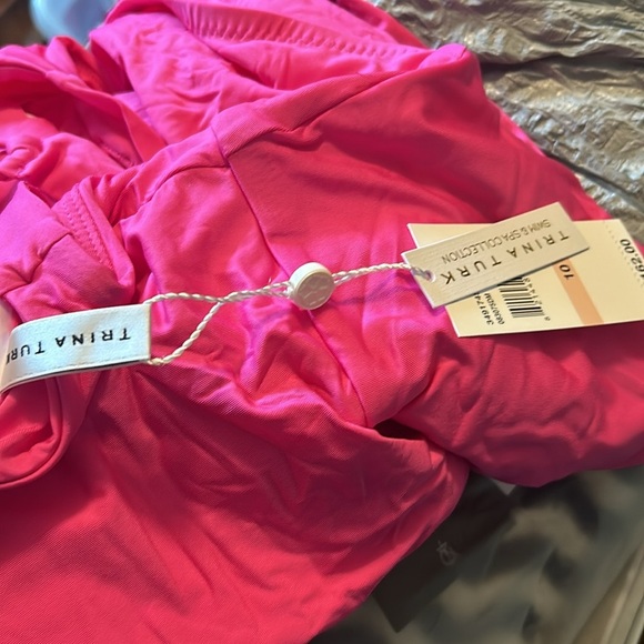Trina Turk One Piece Swimsuit Monaco Ring Color Rose Size 10 - Picture 14 of 14